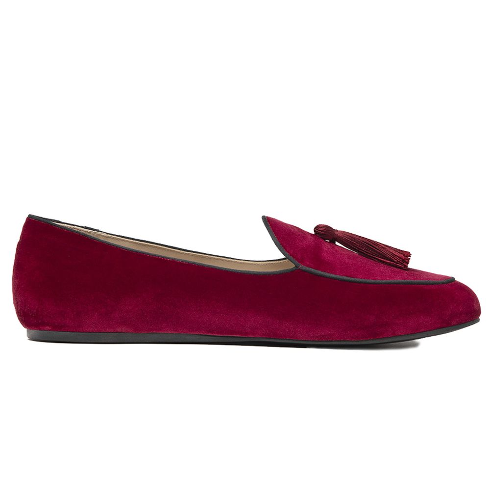 Charles Philip Red Velvet Loafer