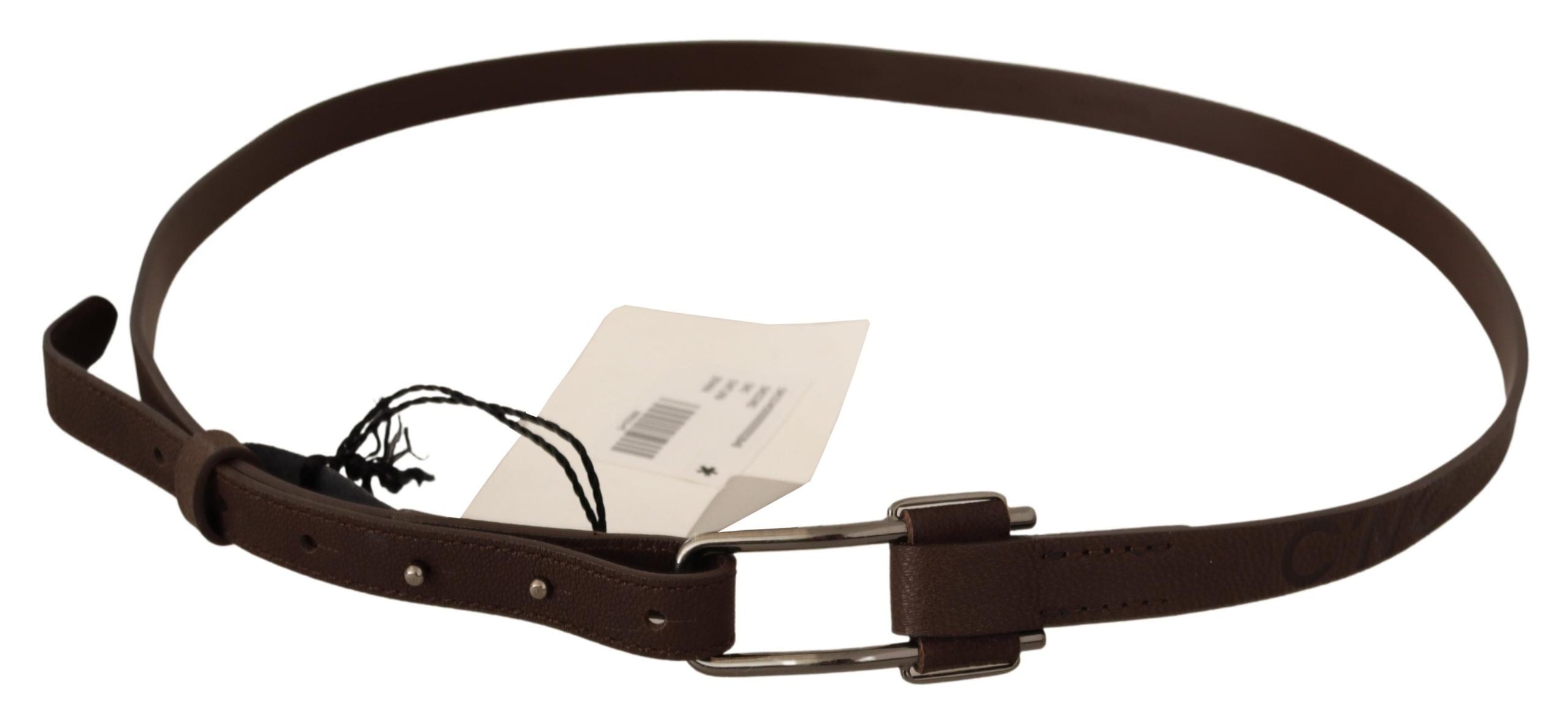 Costume National Elegant Brown Fashion Belt with Silver-Tone Buckle