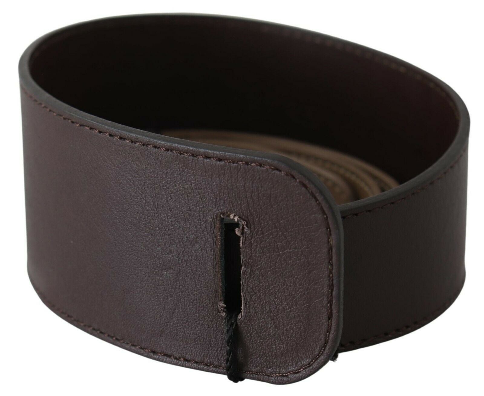 GF Ferre Elegant Dark Brown Braided Leather Belt