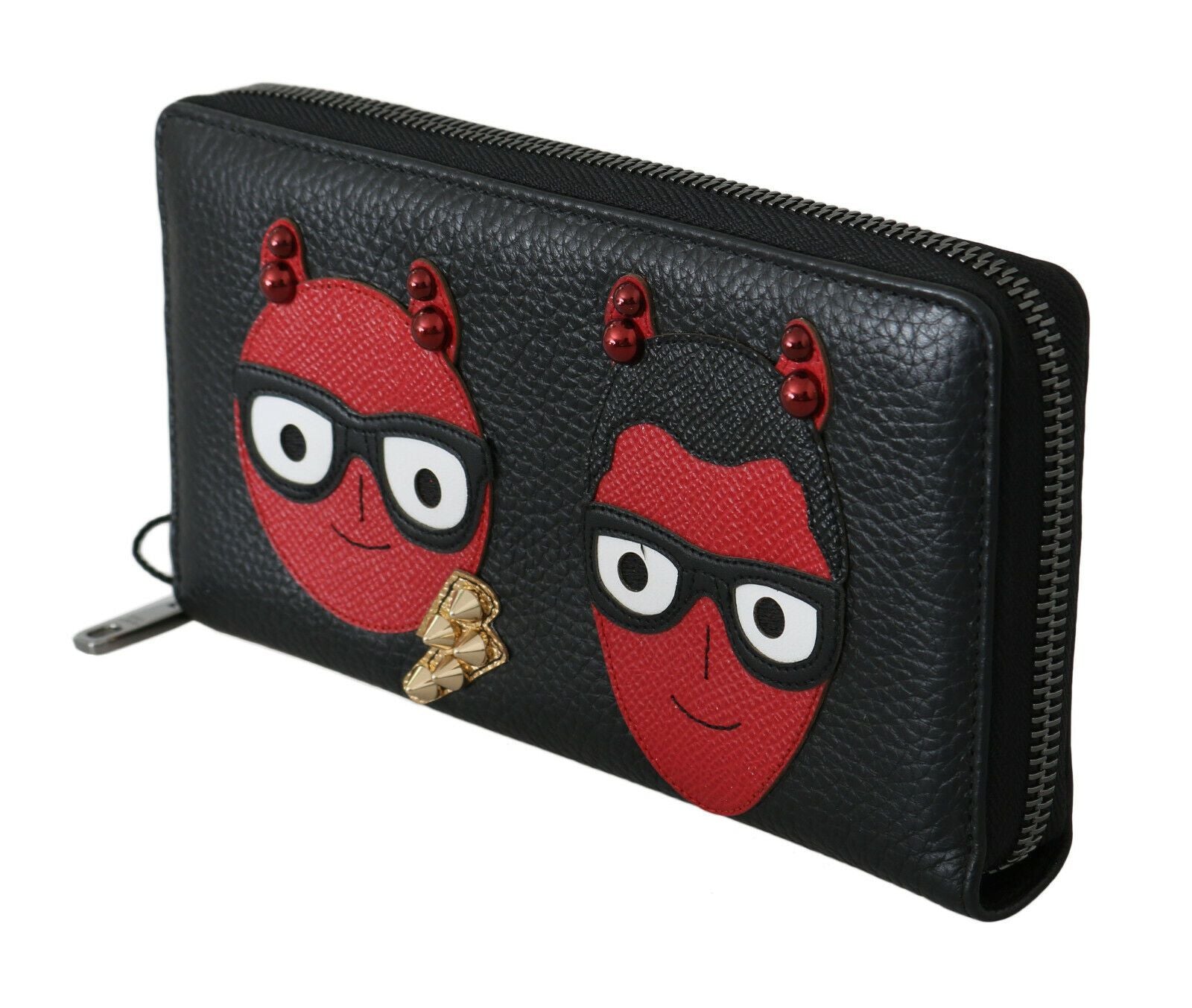 Dolce & Gabbana Chic Black and Red Leather Continental Wallet