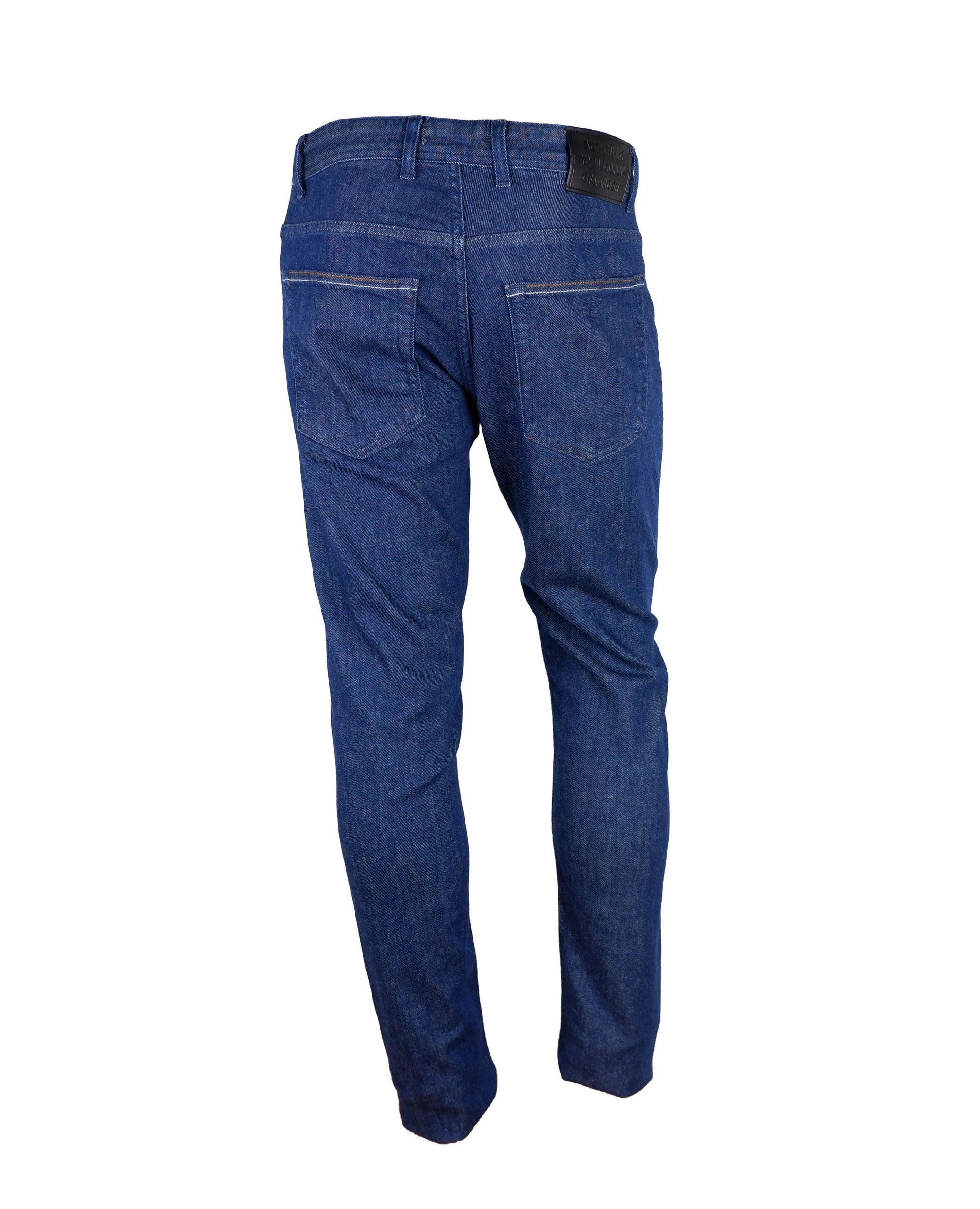 Aquascutum Blue Cotton Men Jeans