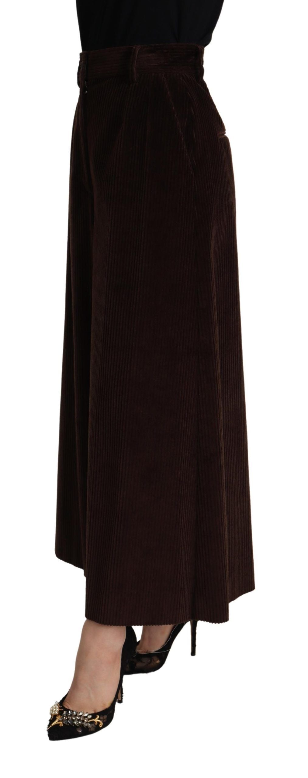 Dolce & Gabbana Chic Bordeaux High-Waisted Corduroy Pants