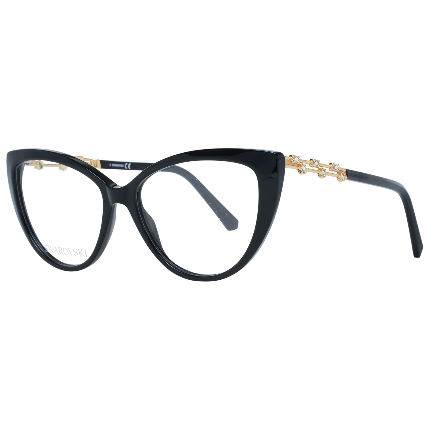 Swarovski Elegant Black Cat Eye Designer Eyeglasses