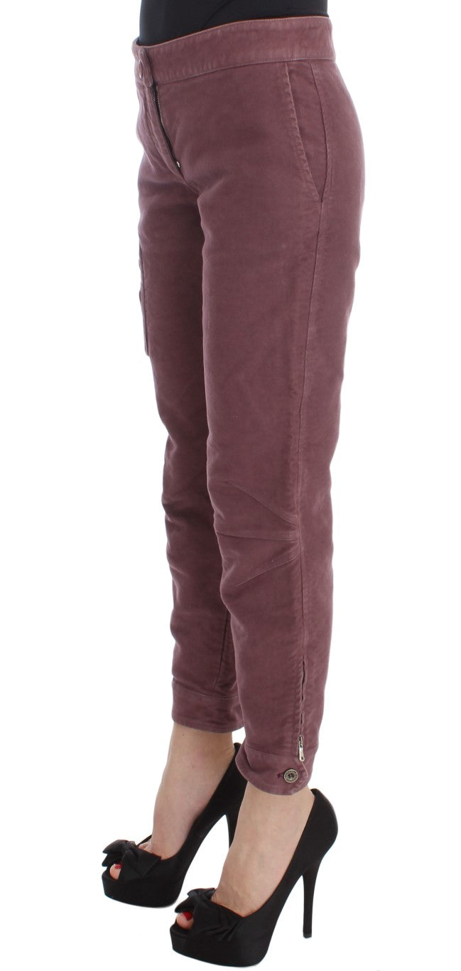 Ermanno Scervino Chic Bordeaux Capri Cropped Cargo Pants