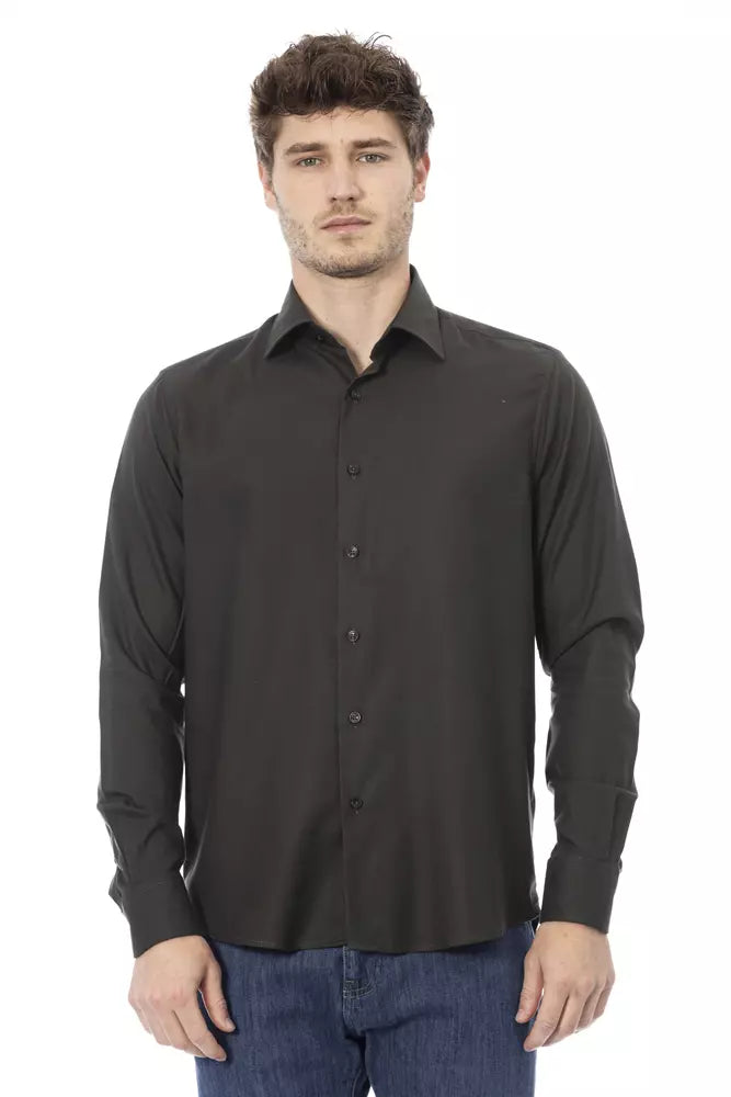 Baldinini Trend Green Cotton Men Shirt