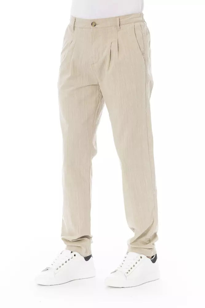 Baldinini Trend Beige Cotton Men Chino