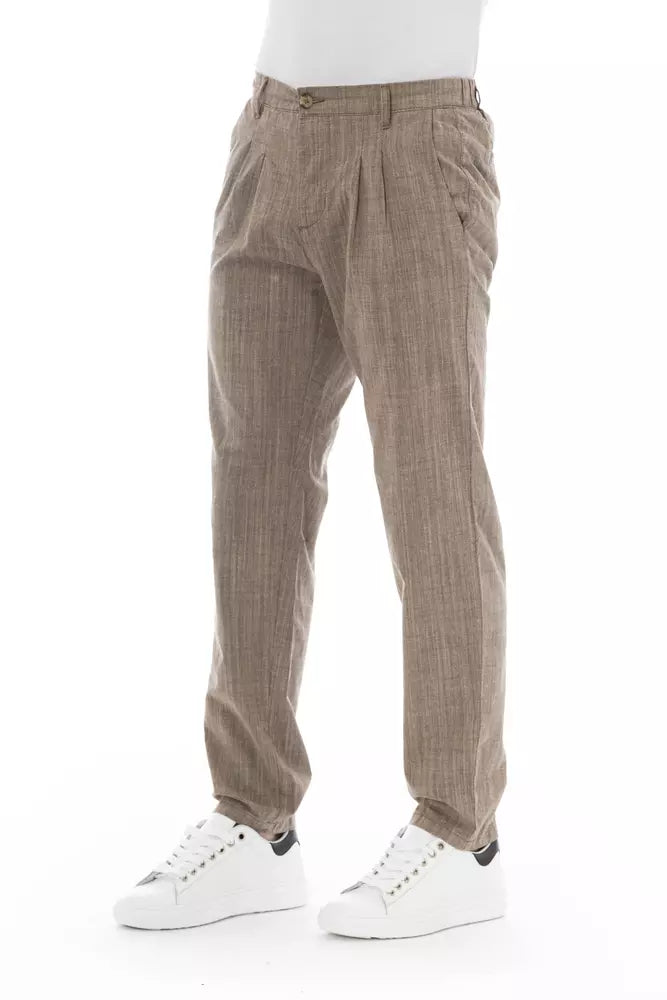 Baldinini Trend Beige Cotton Men Trouser