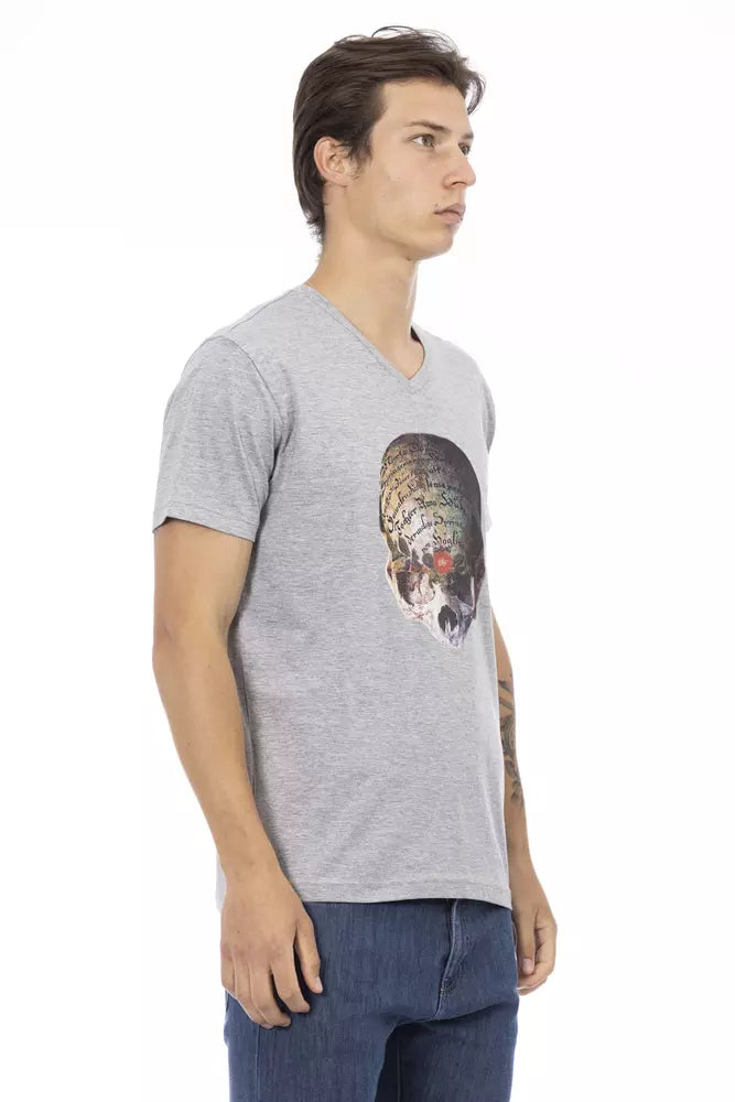 Trussardi Action Gray Cotton Men T-Shirt