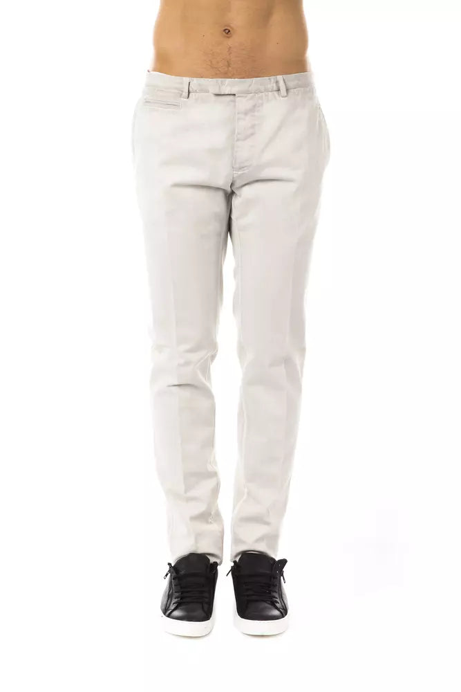 Uominitaliani Gray Cotton Men Casual Pant