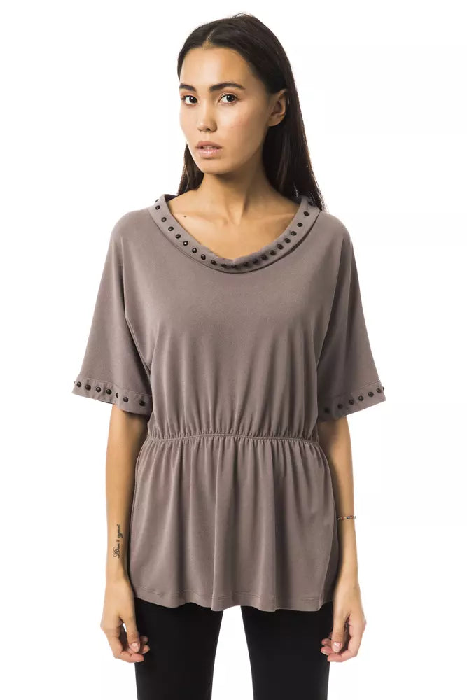 BYBLOS Gray Polyester Women Top