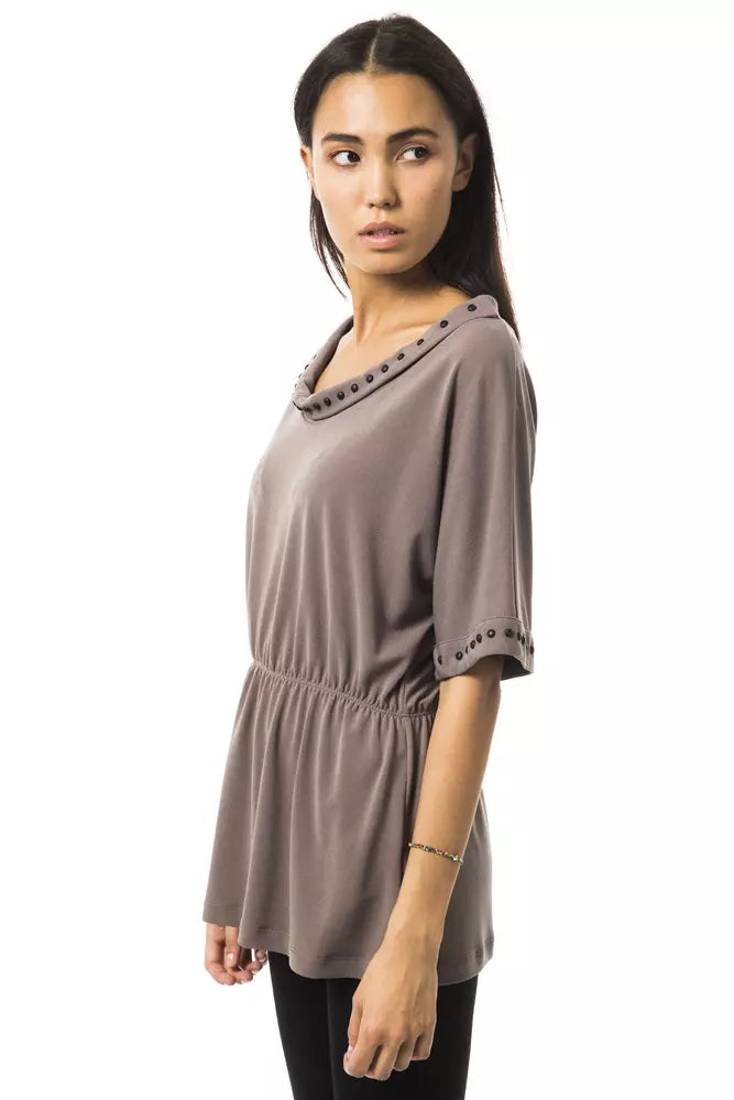 BYBLOS Gray Polyester Women Top