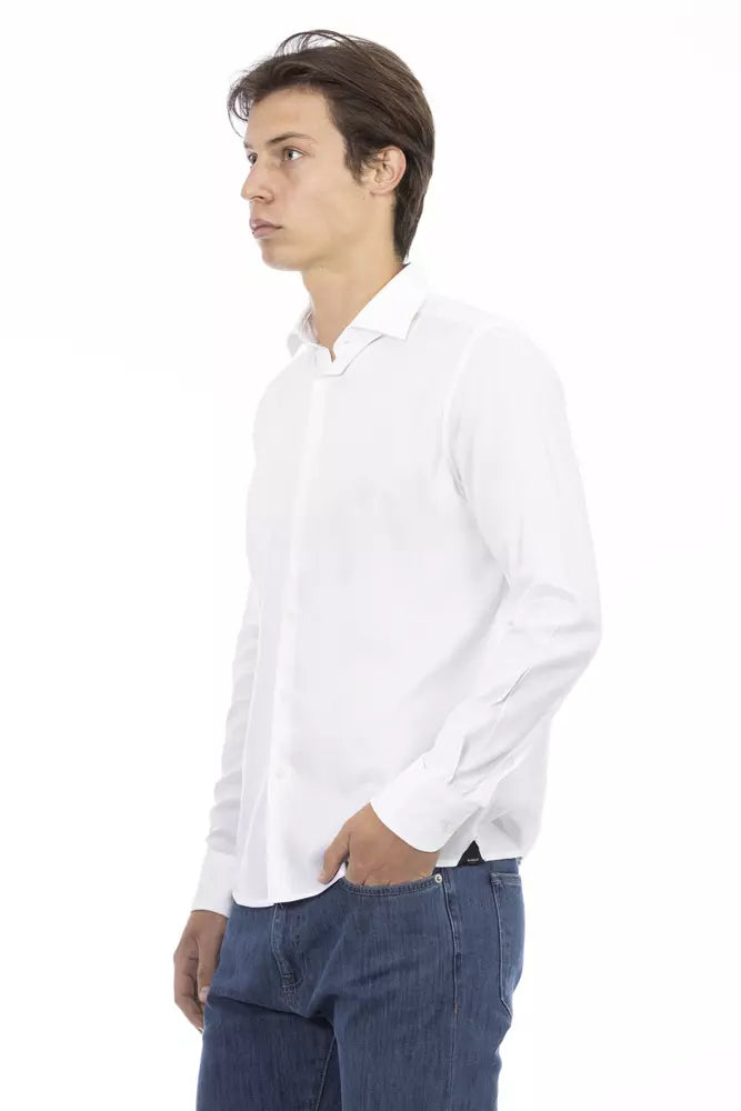 Baldinini Trend White Cotton Men Shirt