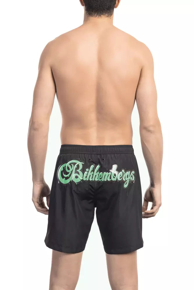 Bikkembergs Black Polyester Men Swim Short