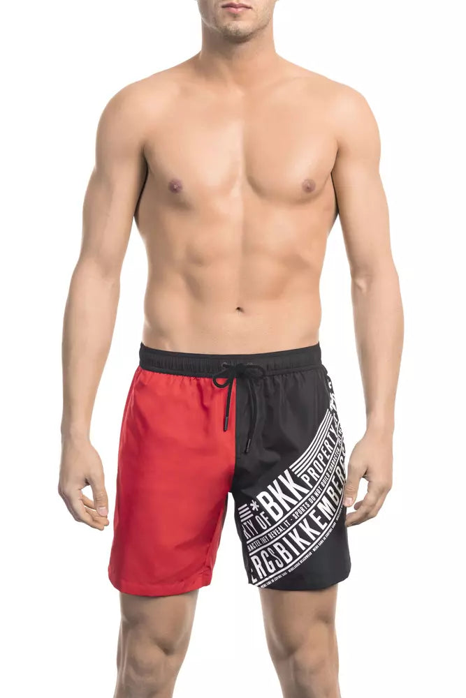 Bikkembergs "Red Polyester Men Swim Short"