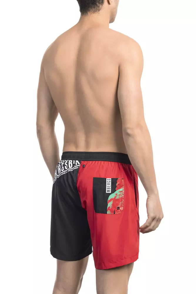 Bikkembergs "Red Polyester Men Swim Short"