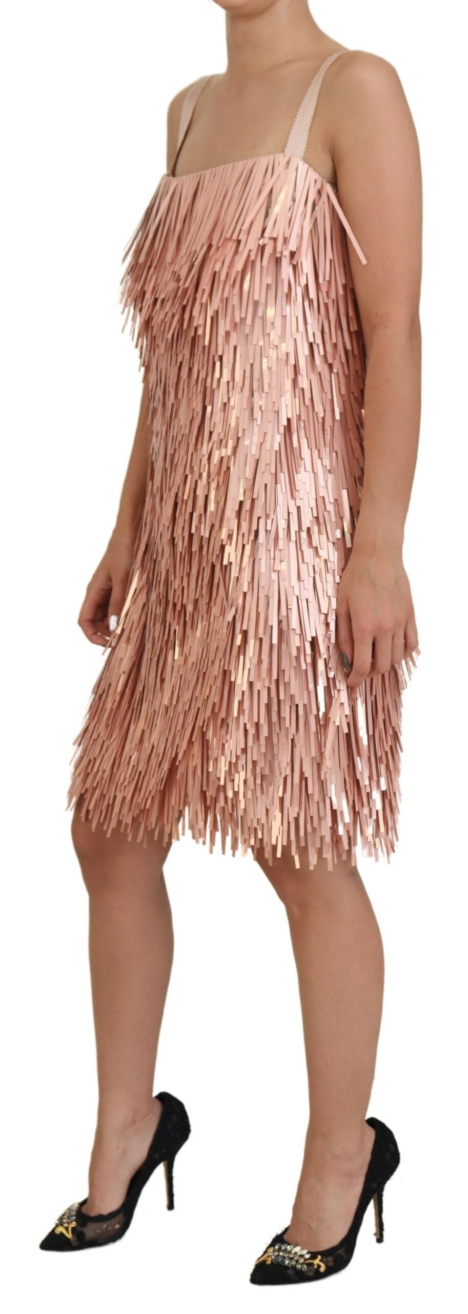 Dolce & Gabbana Elegant Pink A-Line Tinsel Dress