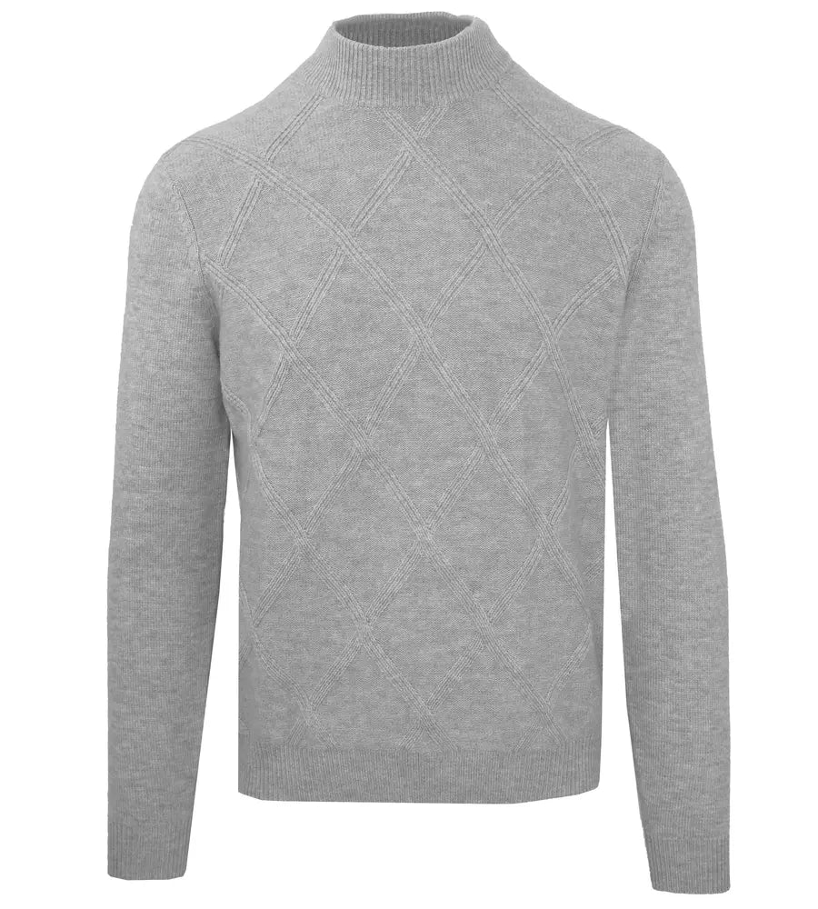 Malo Gray Wool Men Turtleneck Sweater