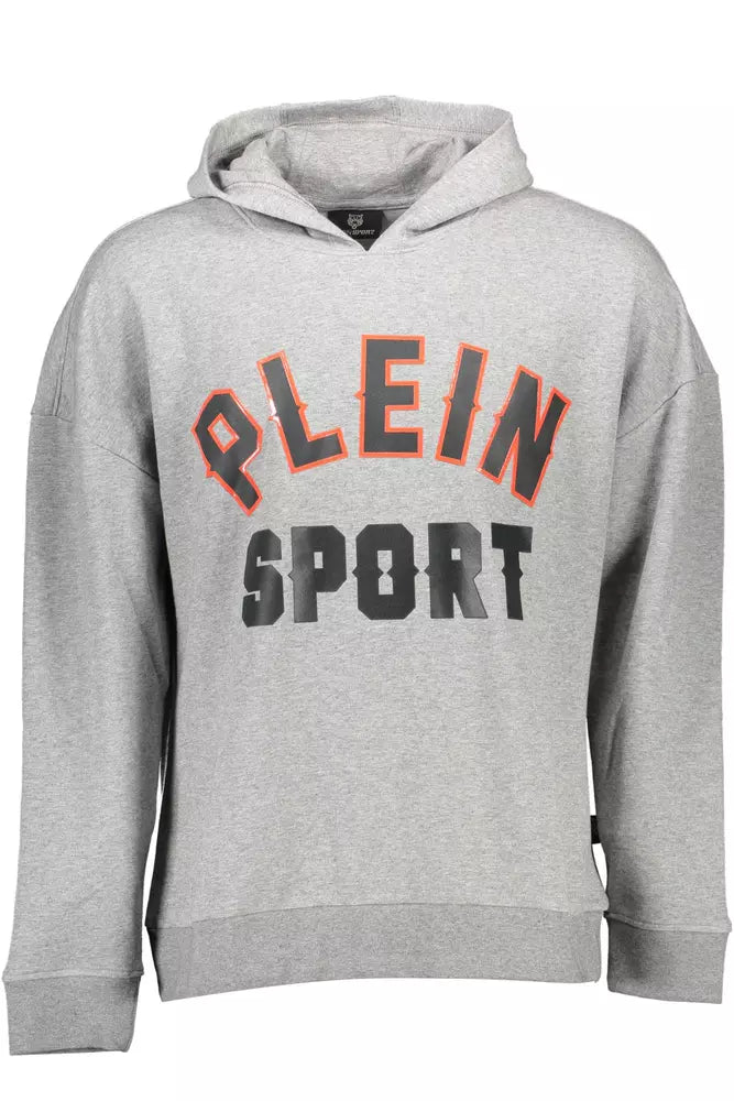 Plein Sport Gray Cotton Men Sweater