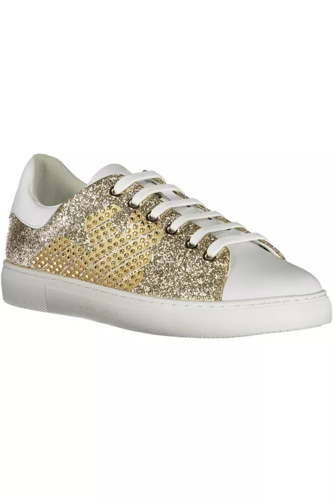 Emporio Armani Gold Polyester Women Sneaker