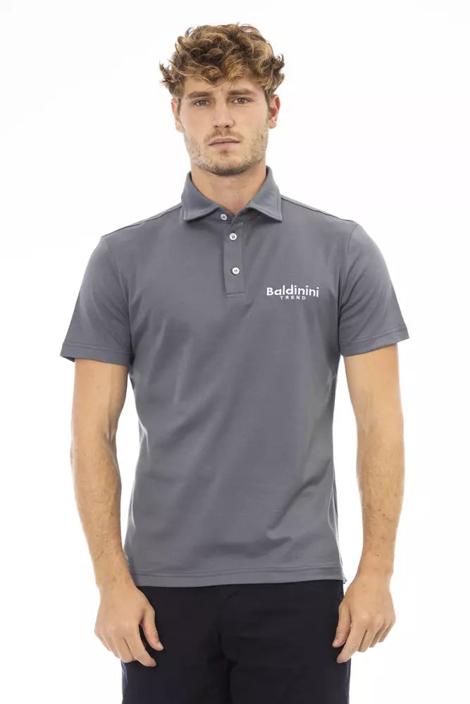 Baldinini Trend Gray Cotton Men Polo