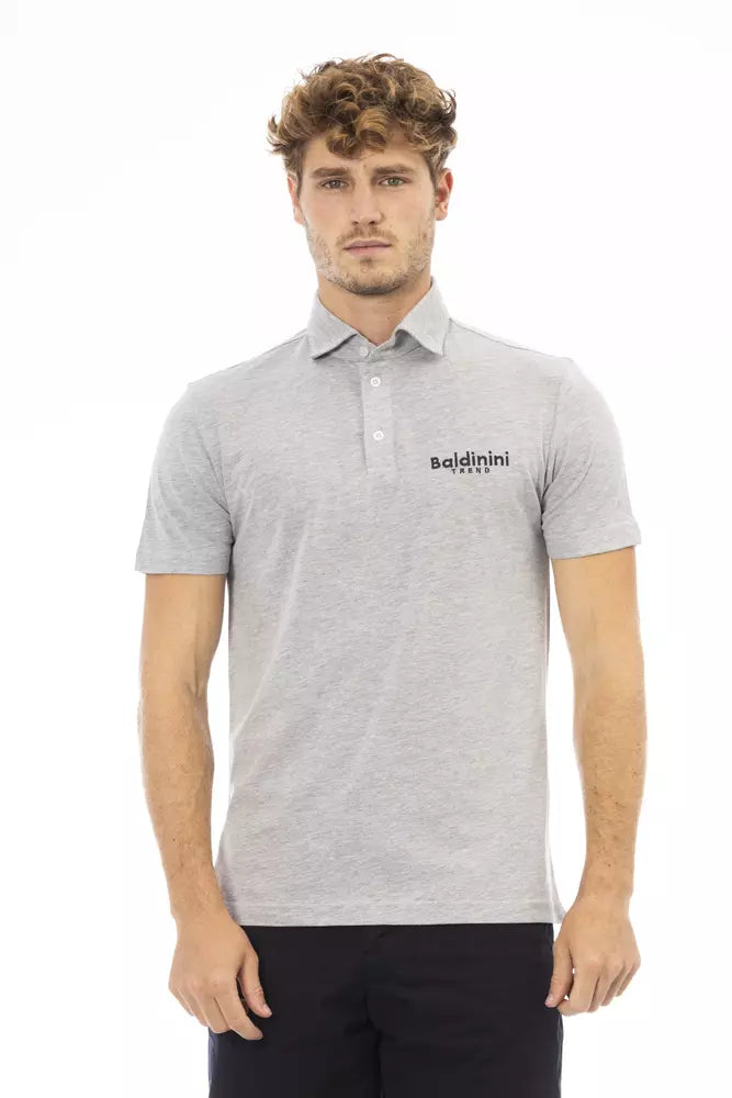 Baldinini Trend Gray Cotton Men Polo Shirt