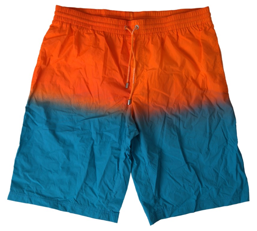 Dolce & Gabbana Gradient Effect Swim Shorts in Vibrant Orange