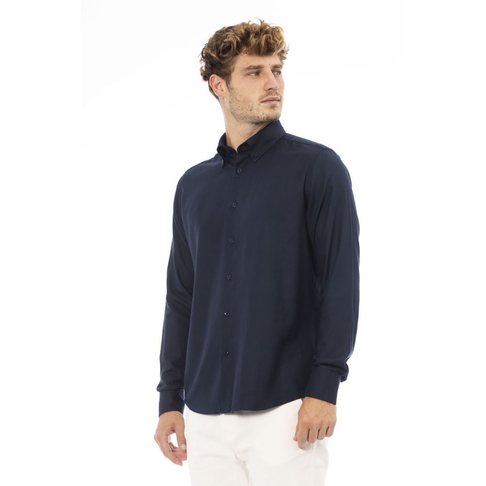 Baldinini Trend Blue Cotton Men Shirt