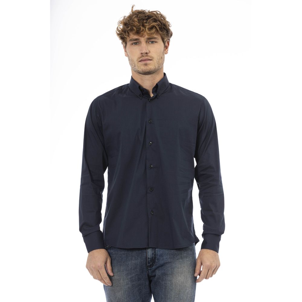 Baldinini Trend Blue Cotton Men Shirt