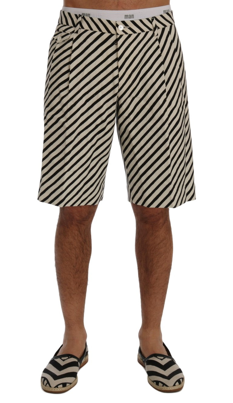 Dolce & Gabbana Striped Hemp Casual Shorts