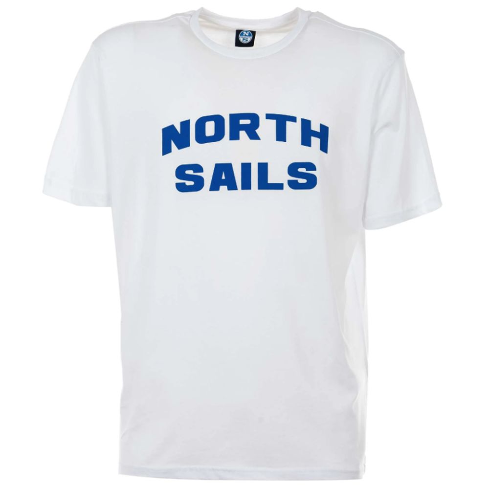 North Sails Elegant White Cotton Tee with Bold Blue Logo