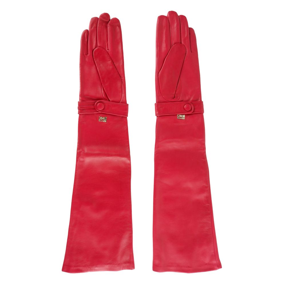 Cavalli Class Red Lambskin Women Glove