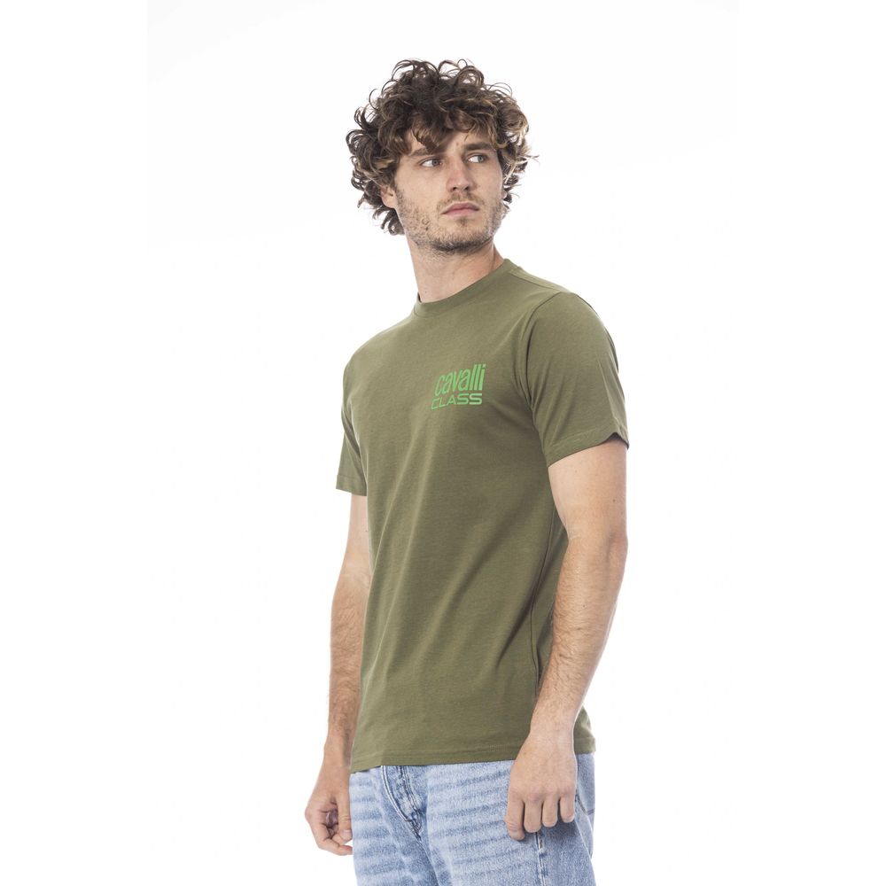 Cavalli Class Green Cotton Men T-Shirt