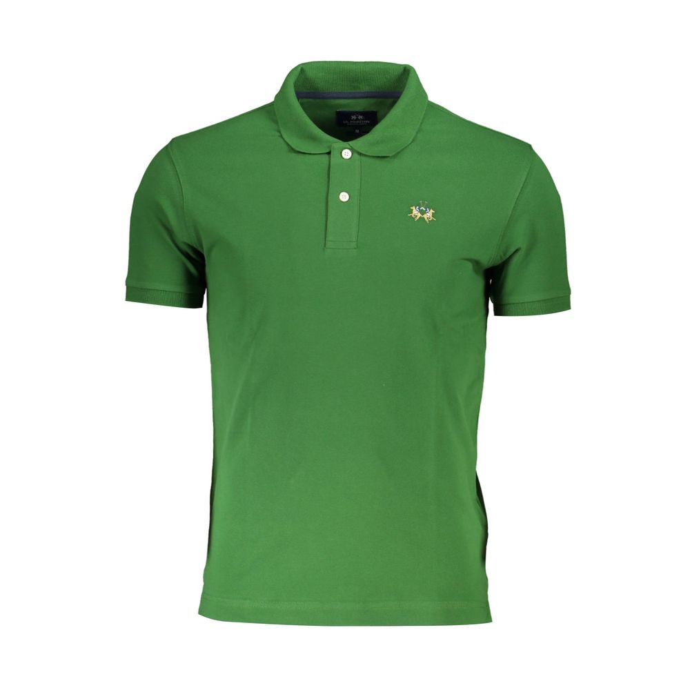 La Martina Green Cotton Men Polo Shirt