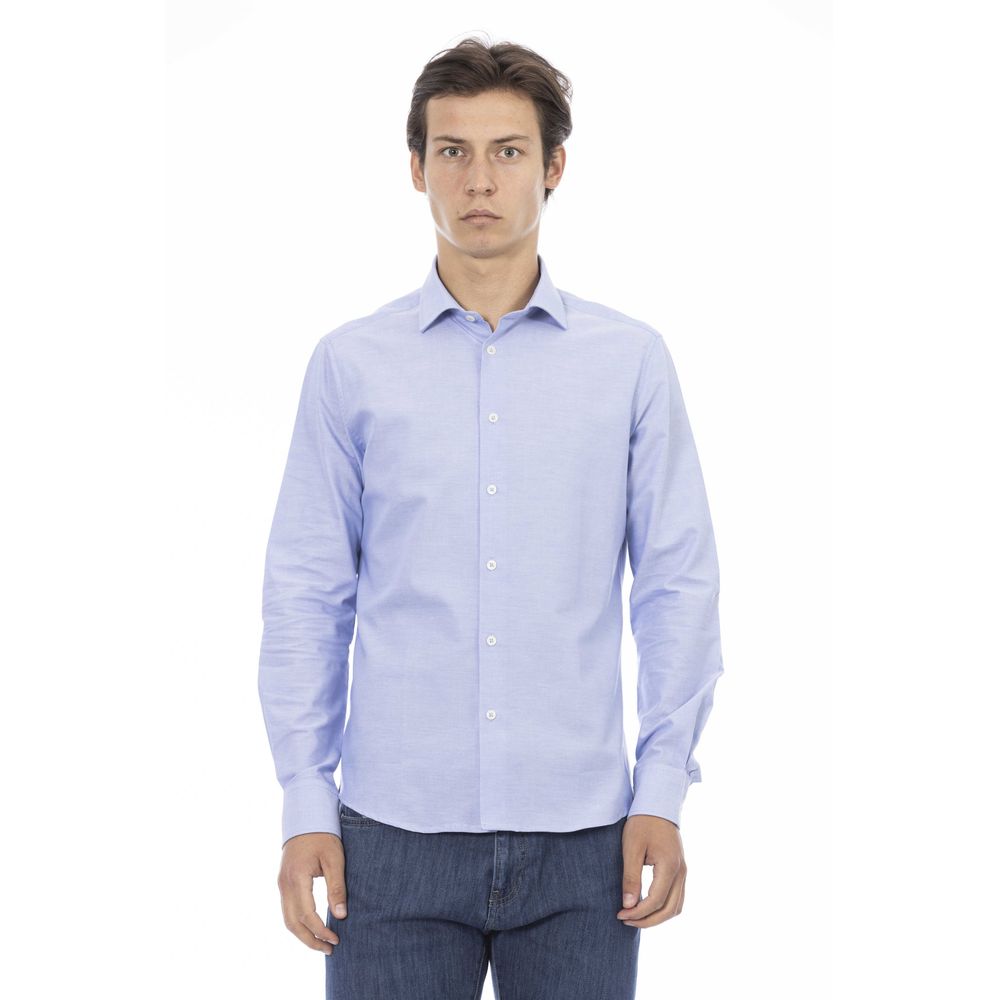 Baldinini Trend Light Blue Cotton Men Shirt