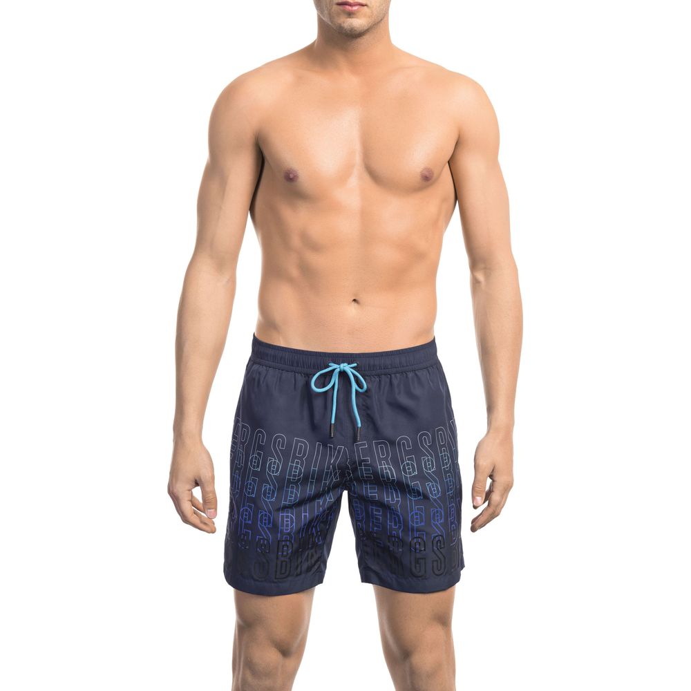 Bikkembergs Blue Polyester Men Swim Short