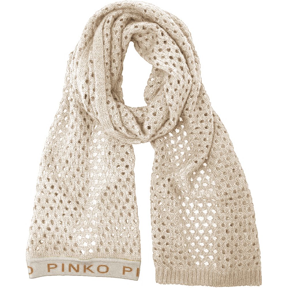 PINKO Beige Acrylic Scarf