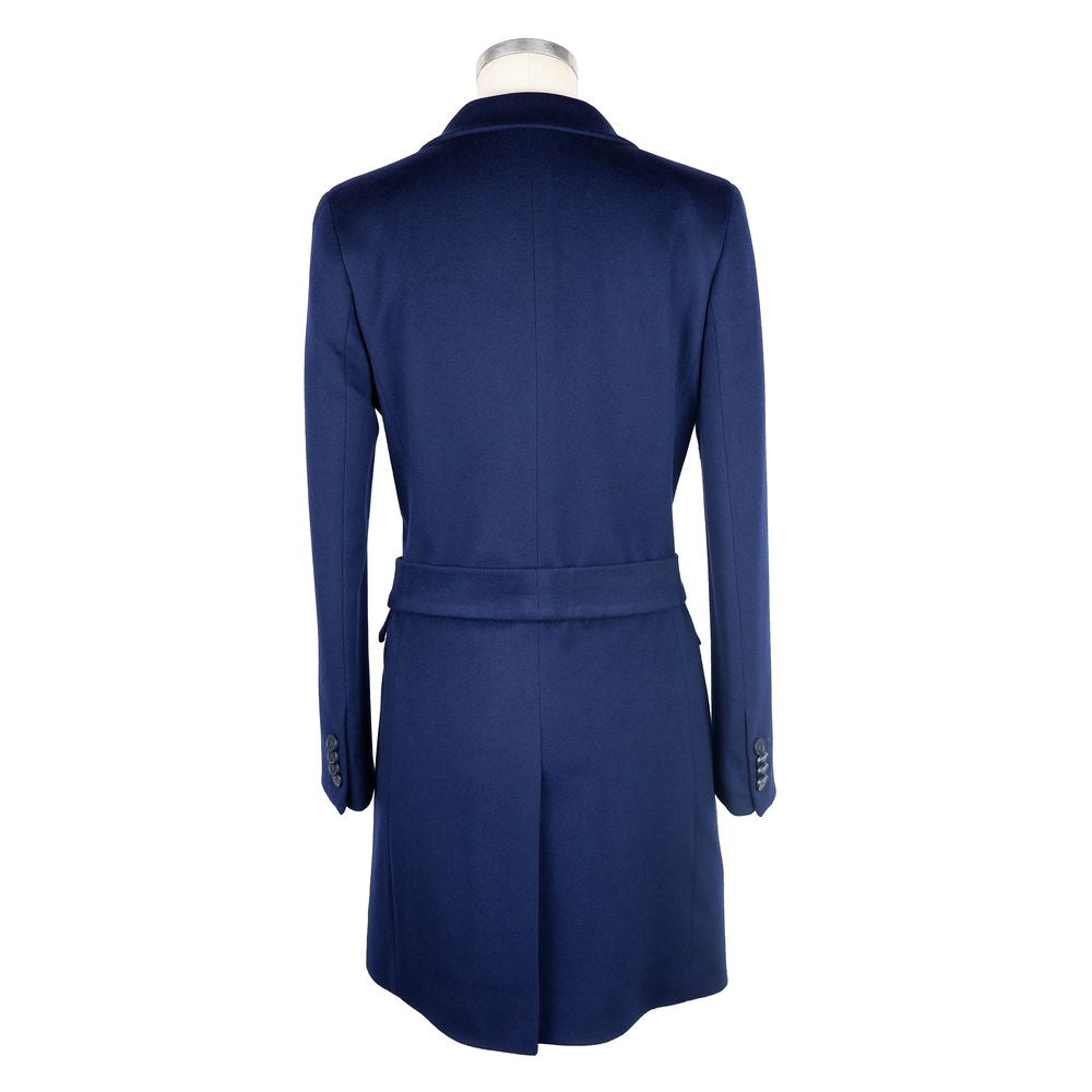 Made in Italy Blue Cashmere Jackets & Coat