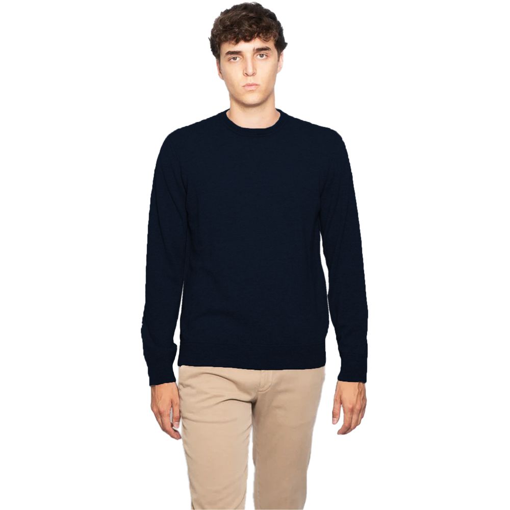 Alpha Studio Blue Virgin Wool Men Sweater