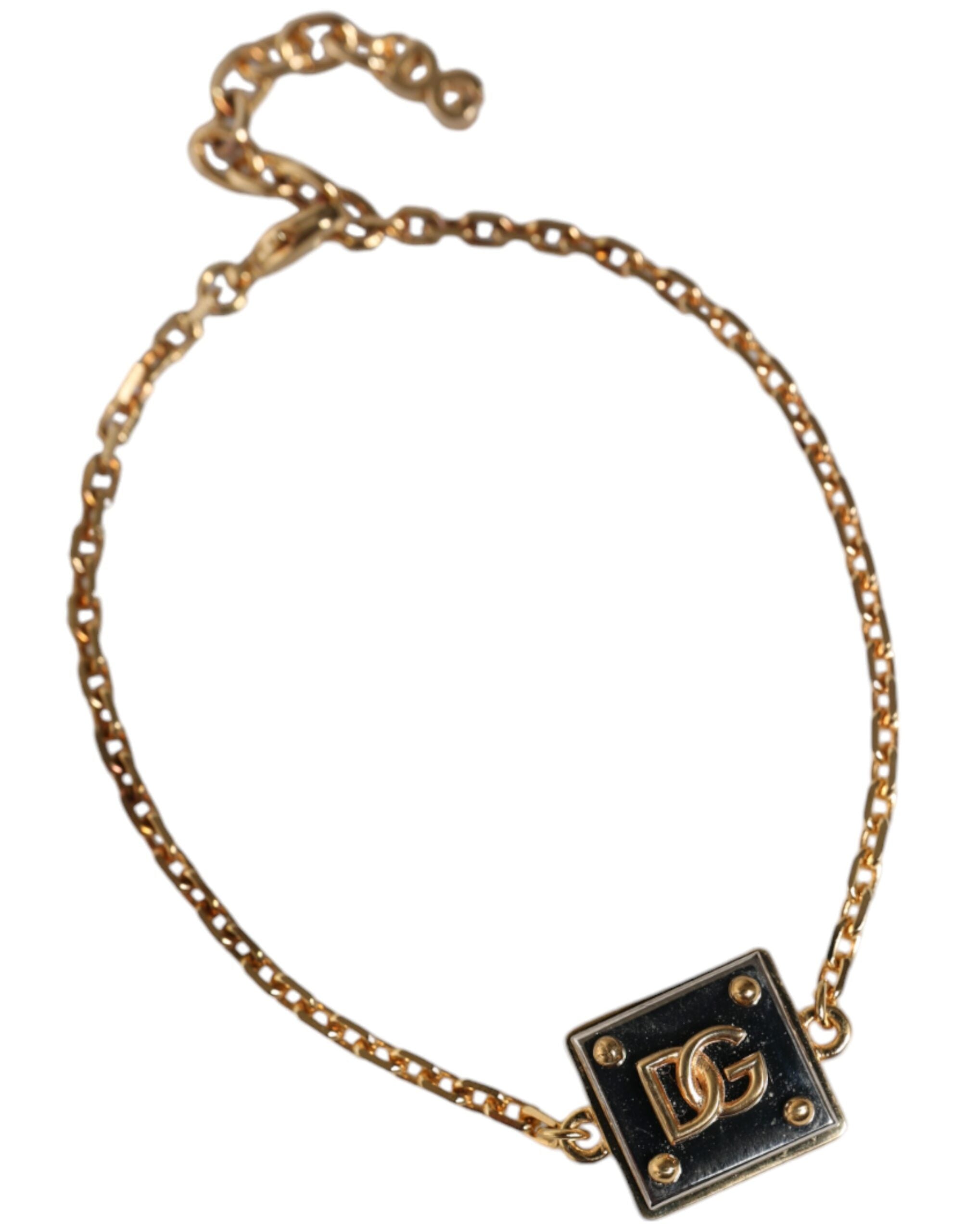 Dolce & Gabbana Gold Brass Chain Logo Sicily Pendant Necklace