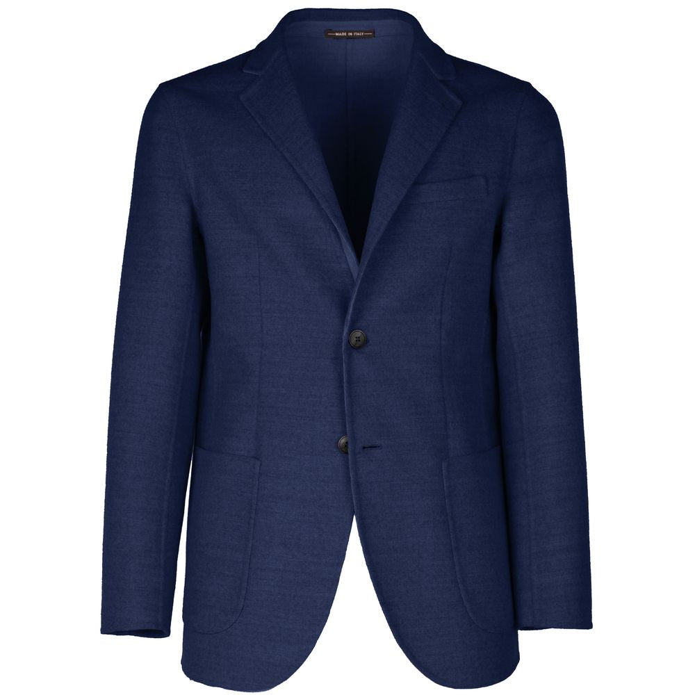 Made in Italy Blue Wool Vergine Blazer