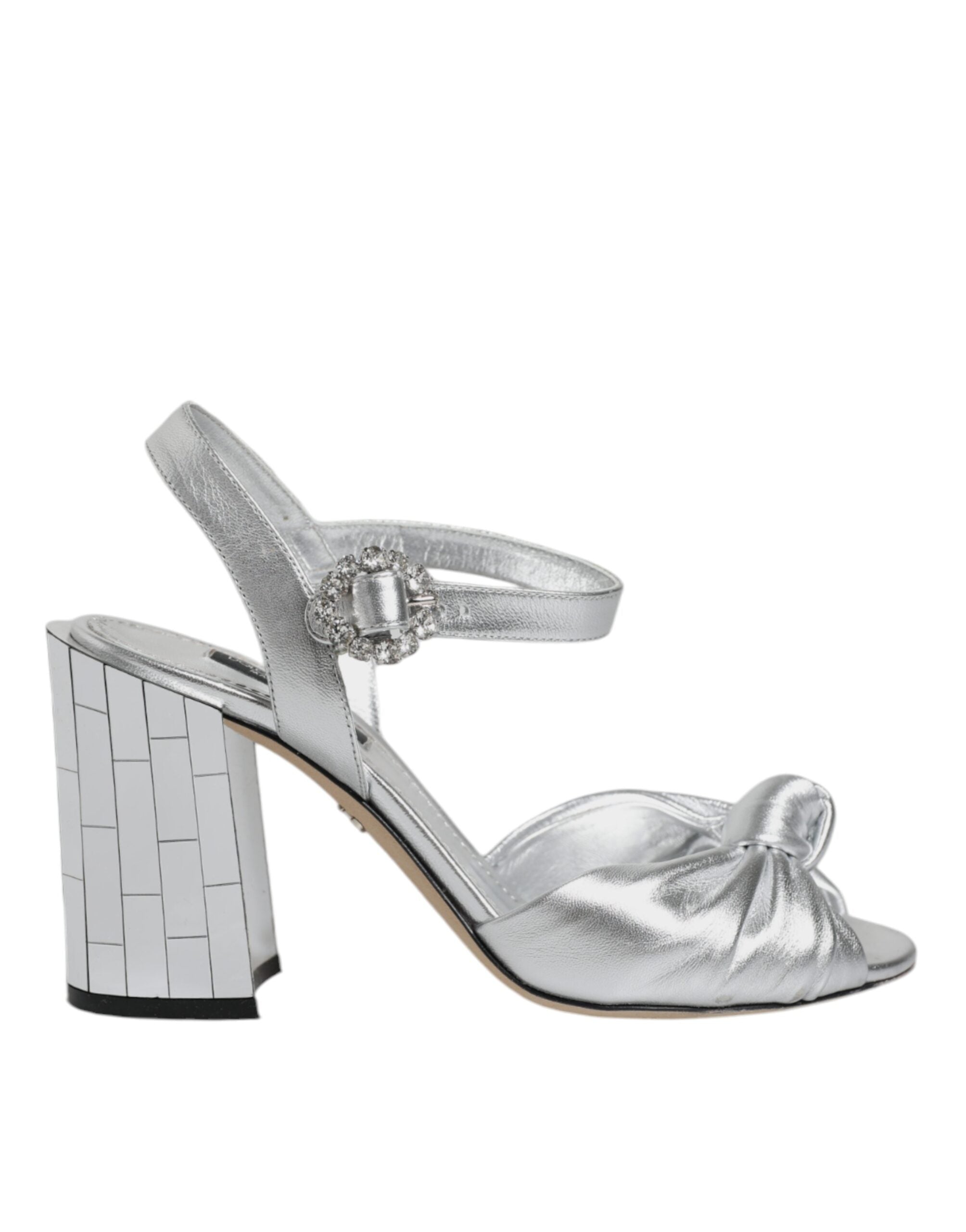 Dolce & Gabbana Silver Mirror Heels KEIRA Sandals Shoes