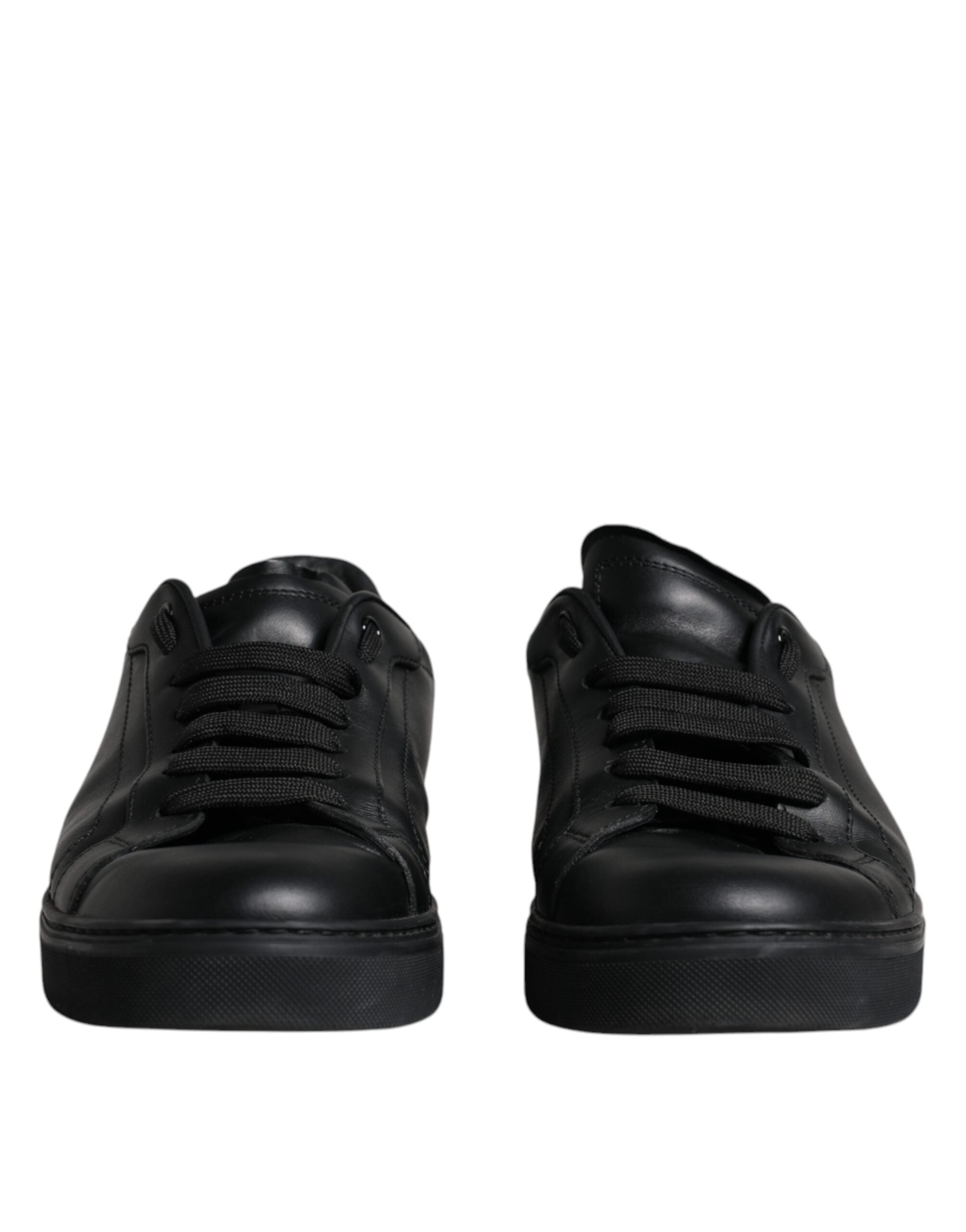 Dolce & Gabbana Black Leather Low Top Sneakers Shoes