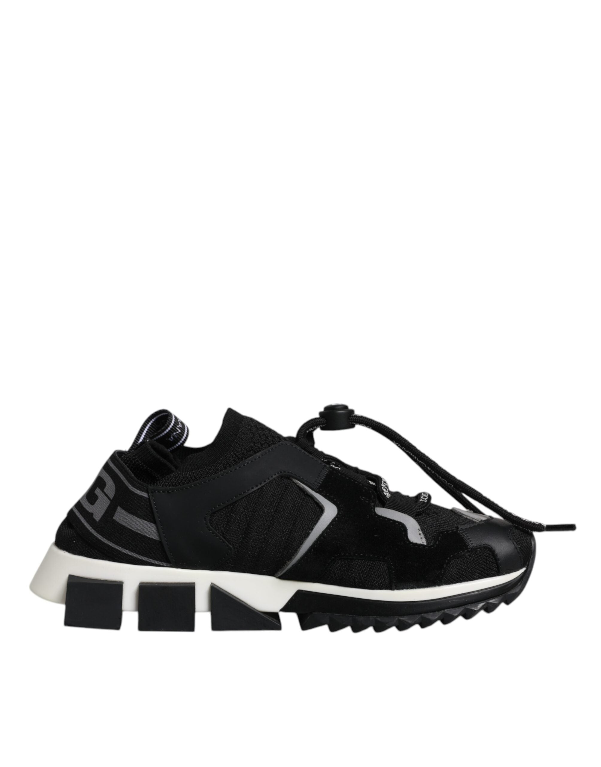 Dolce & Gabbana Black White Logo Sorrento Sneakers Shoes