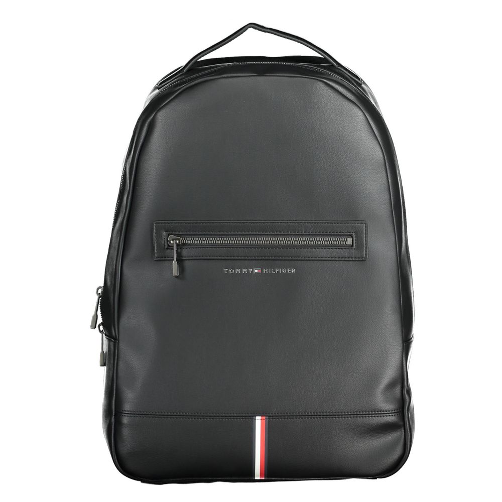 Tommy Hilfiger Black Polyethylene Men Backpack