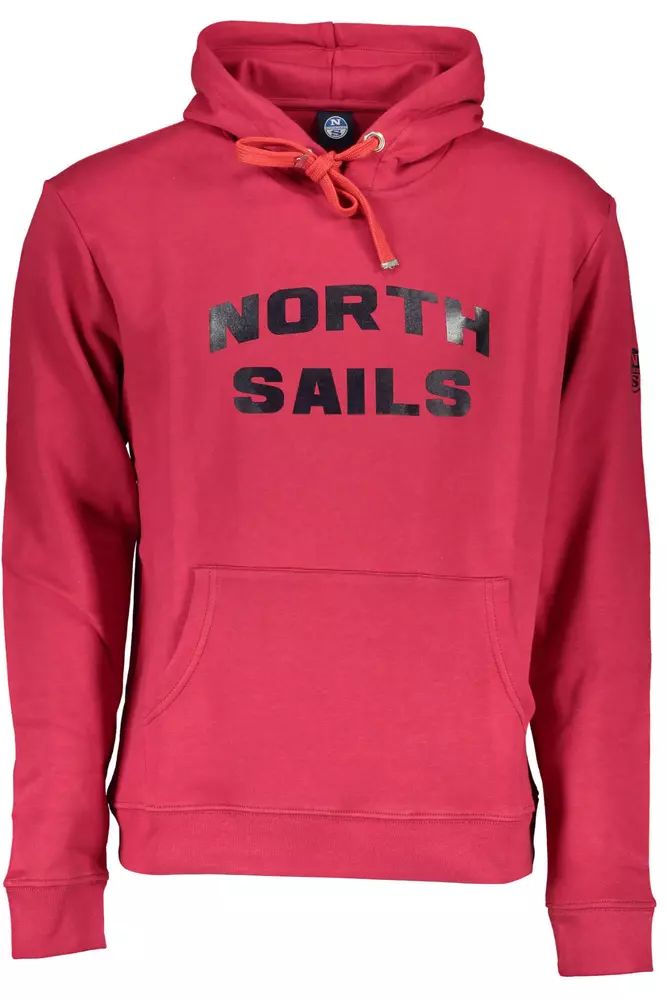 North Sails Vibrant Red Hooded Sweatshirt with Central Pocket