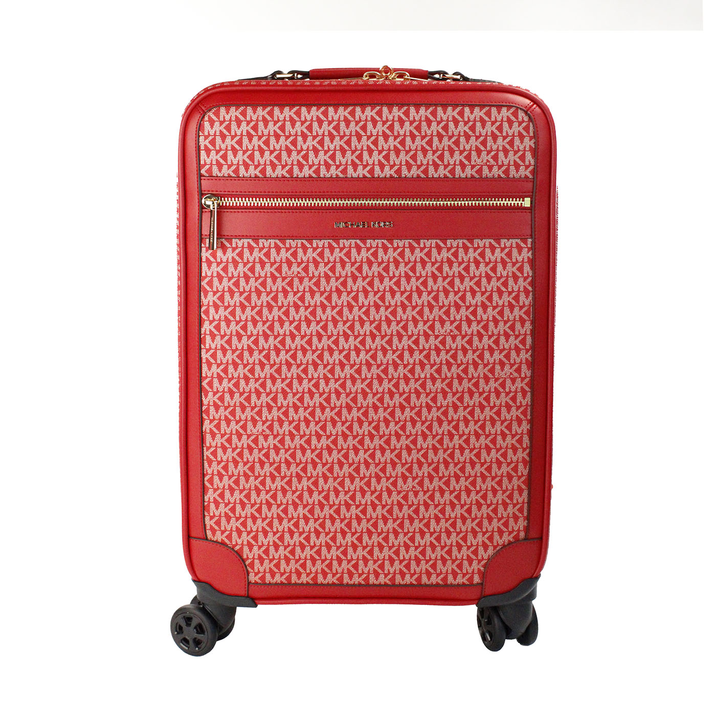 Michael Kors Travel Small Red Signature Trolley Rolling Suitcase Carry On Bag