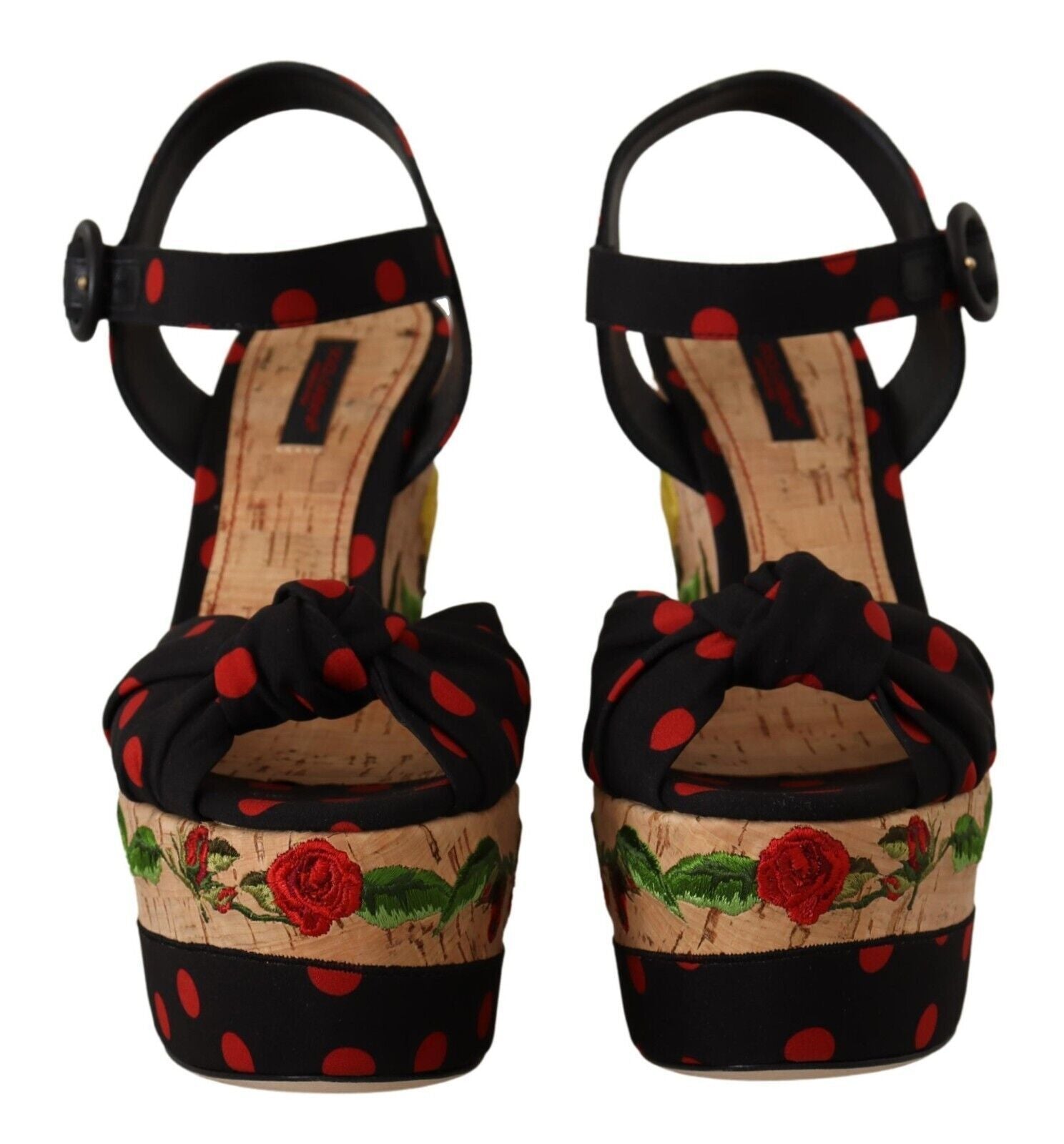 Dolce & Gabbana Multicolor Platform Wedges Sandals Charmeuse Shoes Dolce & Gabbana